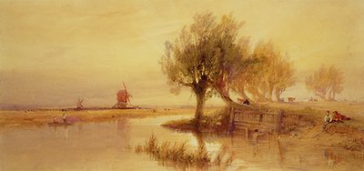 On the Norfolk Broads, Evening by Edward Duncan